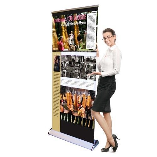 33&#034; Premium Retractable Roll up Banner Stand with Print / 1 Day Service Availabl