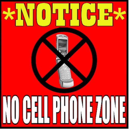 NO CELL PHONES ALLOWED / TURN OFF / VINYL DECAL SIGN
