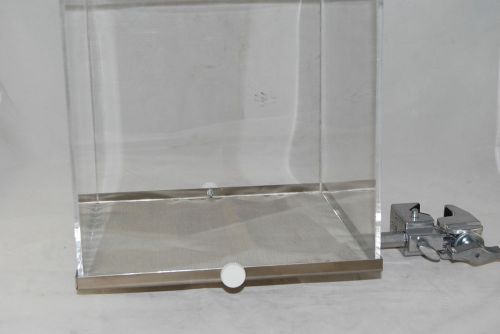 Custom made 12&#034;x12&#034;x12&#034; acrylic &amp; ss display case w/ manfrotto #035 super clamp for sale