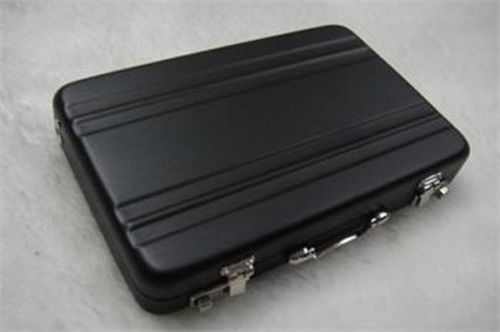 Aluminum Mini Suitcase Briefcase Business Card Holder Credit Coin Black Case