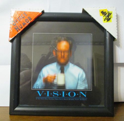 Framed Office Art (Humorous) Sized 8x8 VISION V-I-S-I-O-N  Office Humor