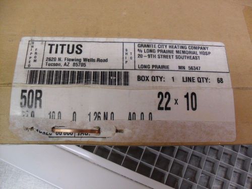 TITUS Return Grill White 50R  22 x 10 New Free Ship EGGCRATE GRILL