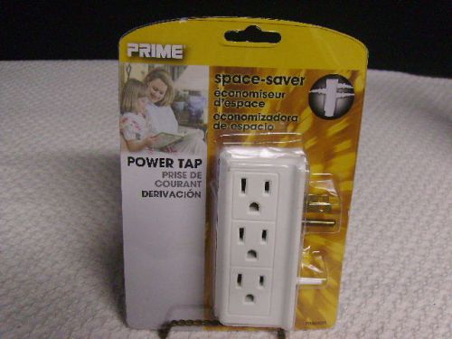 NEW Prime PB801020 6 Side-Outlet Space-Saver Power Tap  White