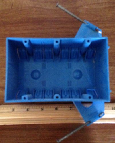 NEW Carlon Blue Electrical Outlet Box, 3 Gage Box W/ Nails