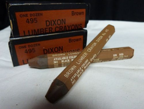 Vintage nos dixon lumber crayons brown # 495 paper covered two dozen for sale