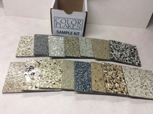 Sample kit of 15 - 4X4 Colored Flakes Decorative Concrete-Epoxy Flooring(W-1)