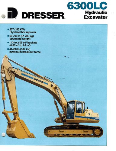 Dresser vintage 6300lc hydraulic excavator  brochure 1990 for sale
