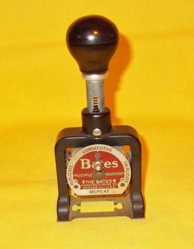 BATES MULTIPLE MOVEMENT NUMBERING MACHINE HAND STAMP STYLE-E