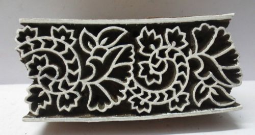 INDIAN WOODEN HAND CARVED TEXTILE PRINTING ON FABRIC BLOCK STAMP DESIGN HOT 220