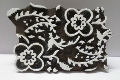 VINTAGE WOODEN CARVED TEXTILE PRINTING FABRIC BLOCK STAMP WALLPAPER PRINT HOT 32