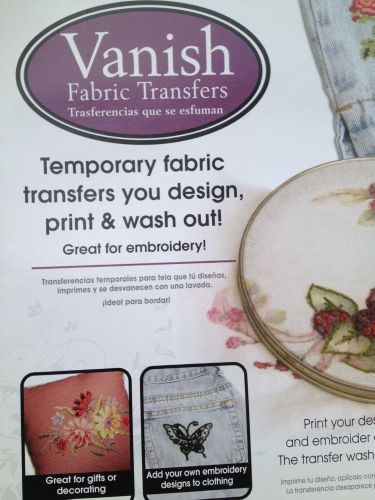 Vanish Inkjet Transfer Paper 8.5&#034; x 11&#034; 50 Sheets Great For Embroidering