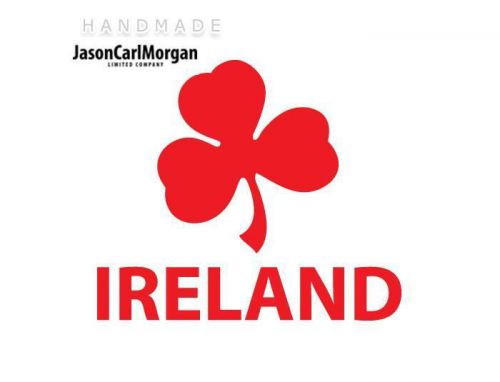 JCM® Iron On Applique Decal, Ireland Rugby Shamrock Red