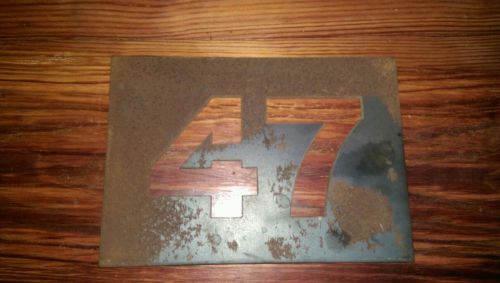 Reclaimed industrial steel stencil or decor #47.  10&#034; x 7&#034; x 1/8&#034; for sale