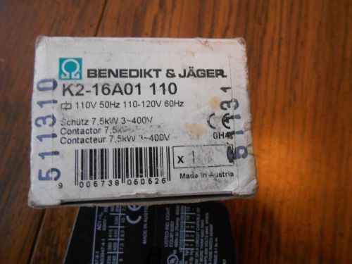 New Benedikt &amp; Jager  K2-16A01    110V  50Hz  110- 120V 60Hz...511310