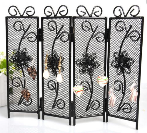 metal screen 4-layer Multi-Earring Jewelry Display Holder ONE black