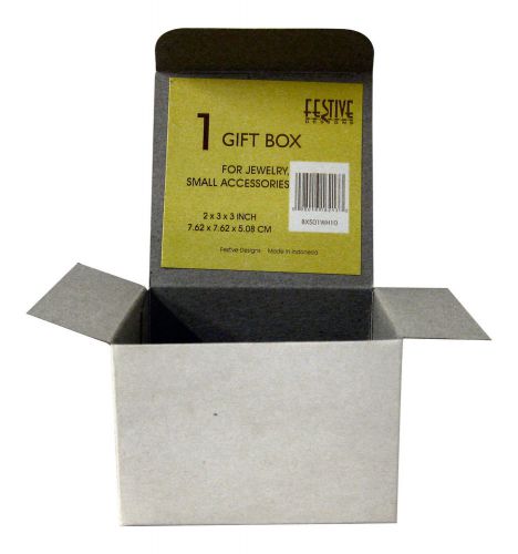 50 White Gift Boxes 2x3x3 Cardboard Folding Retail Pkg for Jewelry Miniatures