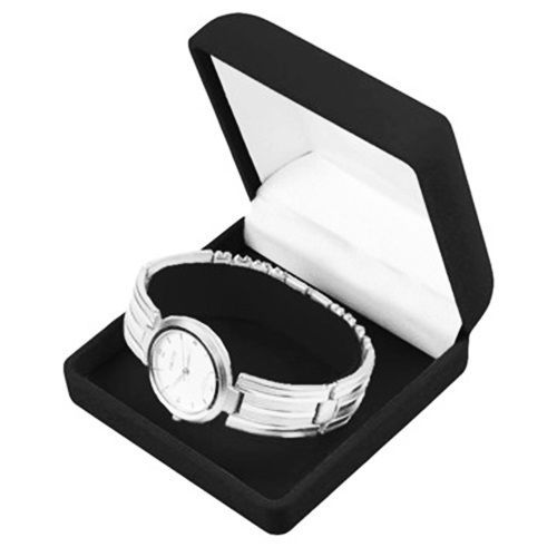 72 Black Velvet Watch Gift Boxes 3 3/8&#034;W x 3 1/2&#034;D x 1 3/4&#034;H.