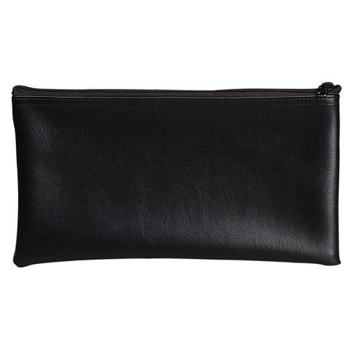Pm securit zipper coin bag - 11&#034; x 6&#034; - vinyl, nylon - 1each - black (pmc04621) for sale