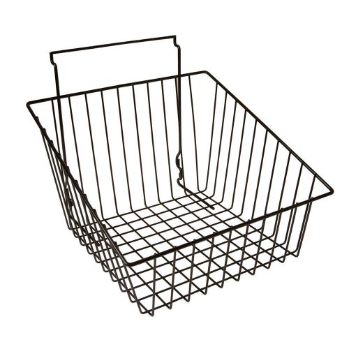 Slatwall sloped front wire basket box of 3 - black - work with all slat panels for sale