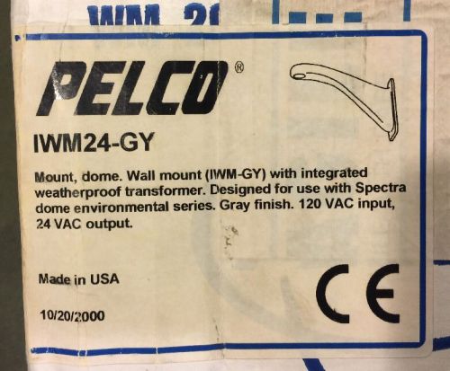 Pelco IWM24-GY 24VAC Wall Mount for Sarix or Spectra Dome Camera IM24GY