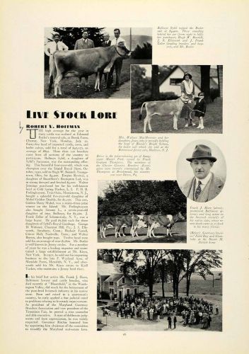 1931 article guernsey jersey livestock cows frank j. hoen wallace col2 for sale