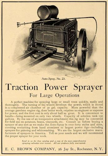 1906 Ad E.C. Brown Traction Power Sprayer Model No. 23 - ORIGINAL CL8
