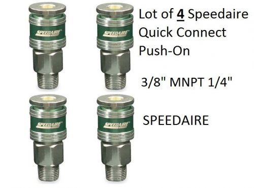 4 new speedaire air coupler quick connect aluminum 3/8&#034; mnpt 1/4&#034; iso 6150 green for sale