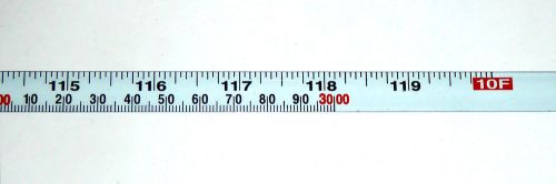 Metal adhesive backed ruler - 1/2&#034; wide x 3m (10 ft) long - left - fract/metric for sale
