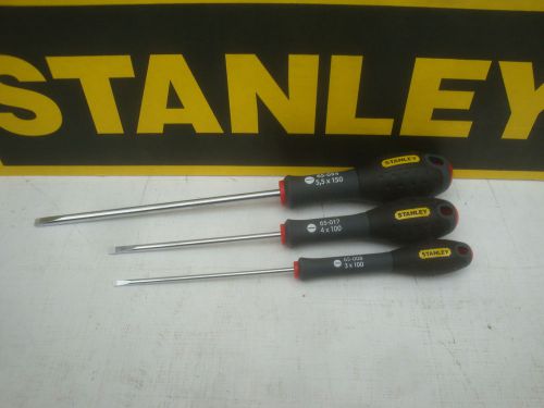 SET OF 3 STANLEY FATMAX SLOTTED SCREWDRIVERS 3MM 008  4MM 017 &amp;  5.5MM 094