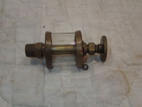 Antique Brass Michigan Lubricator Co. Gas Engine Cylinder Sight Feed Oiler