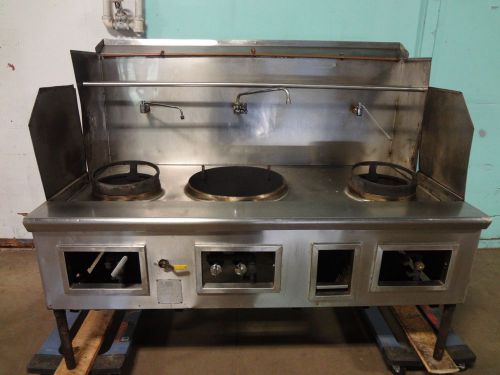&#034;abc rest equipment&#034; heavy duty commercial 3 burners - (2 jets) - wok station for sale