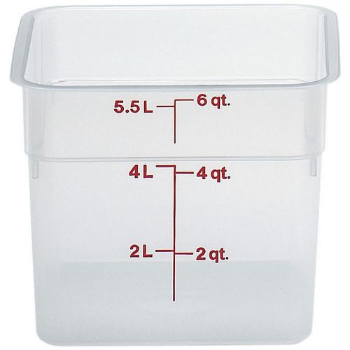Cambro 6 qt. translucent camsquare food storage containers, 6pk translucent for sale