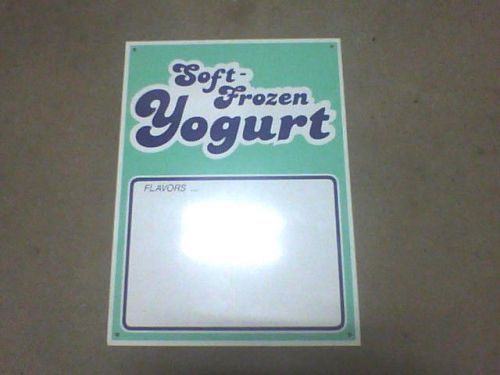 Vintage Soft-Frozen Yogurt Sign Magnetic For Flavor List! Excellent Condition!