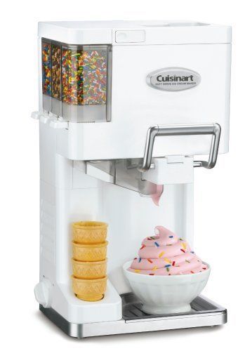 Cuisinart ICE-45 Mix It In Soft Serve 1-1/2 Quart Ice Cream Maker White Freezer