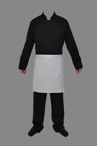 Professional white chef waitress bar bistro cafe waist short apron l&amp;g londo for sale