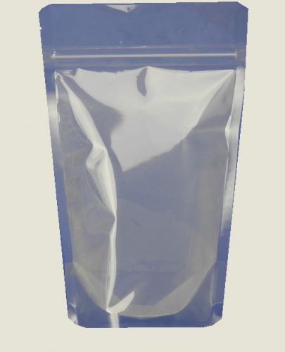 100 5x8 Ziplock Stand Up Pouches Bags Clear-Silver New rounded corners