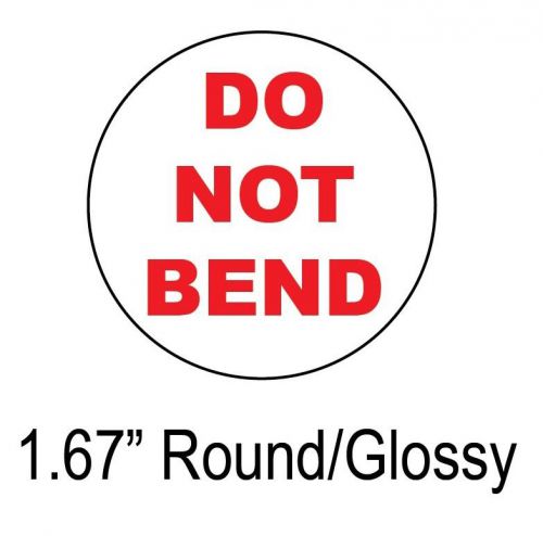 Do Not Bend Labels 1.67&#034; (Glossy) 24ct