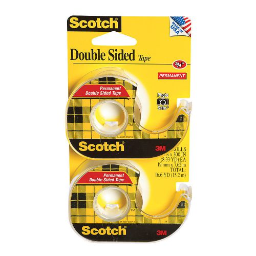 Set of 6 scotch 665 double sided office tape w/hand dispenser for sale