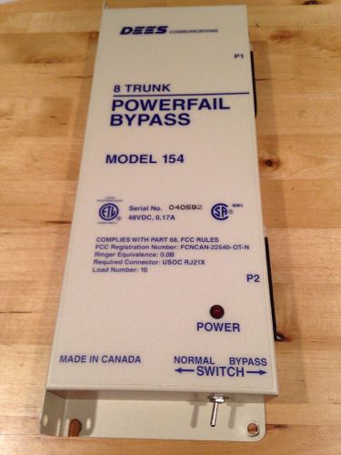 Dees Communications 8 Trunk Powerfail Bypass Unit Model 154