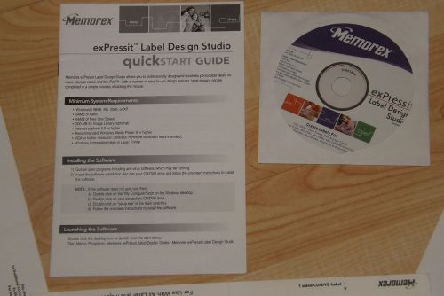 Memorex exPressit Label Design Studio Software Disc