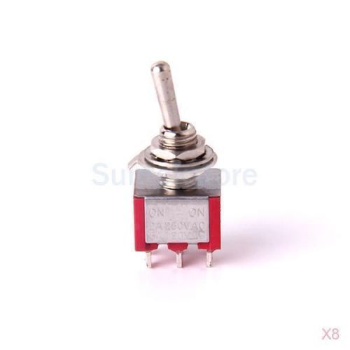8x KNX-218 Mini Toggle Switch DPDT ON-ON Two Position Red 2A 250V 5A 120V