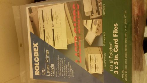 Rolodex Cards for laser printer LCC-35, 120 3x5 cards, 4 per sheet, 30 sheets