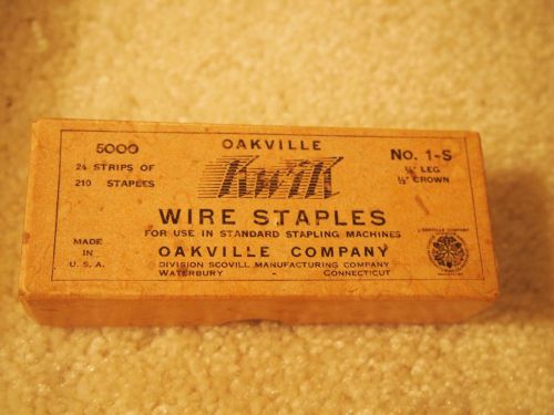 Advertising - sturdy box iwth writing &#034;Oakville - Kwik - wire staples&#034;