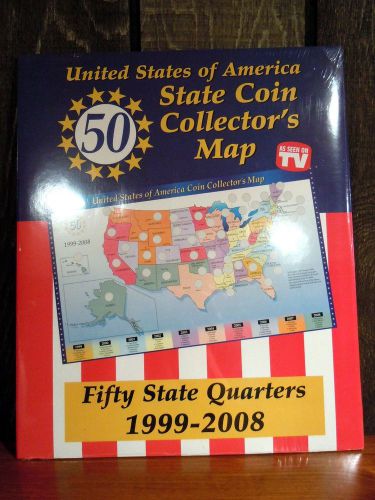 USA State Coin Collector&#039;s Map, 50 State Quarters, 1999-2008, Unopened, Display