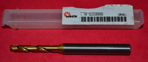 Hanita 3.8mm (0.1496&#034;) carbide drill - tinite coating 1 pc for sale