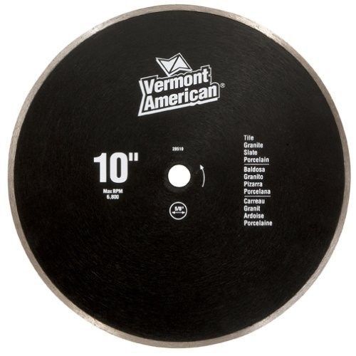 Vermont American 28510 Diamond Blade Tile Wet Premium 10-inch Continuous