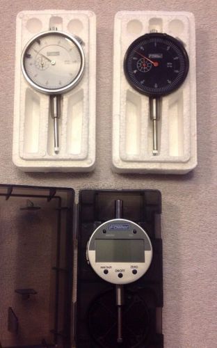 Lot of three FOWLER  INDICATORS TWO DIAL AND ONE DIGITAL