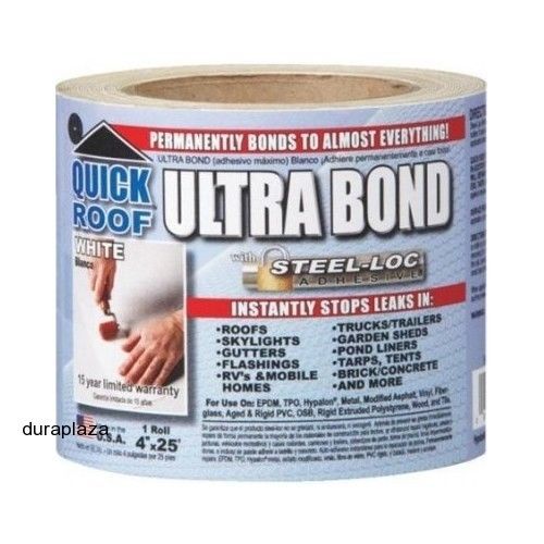 Quick roof ultra bond instant self adhesive roof repair 4x25 wht leak seal for sale