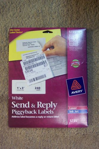 Avery Piggyback Mailing Labels -1.62&#034;Wx4&#034;L, 240/Label, White, Part # AVE5735