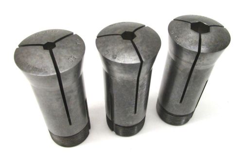 3 HEX 5C COLLETS w/ INSIDE THREADS - 1/4&#034;, 5/16&#034;, 7/16&#034;